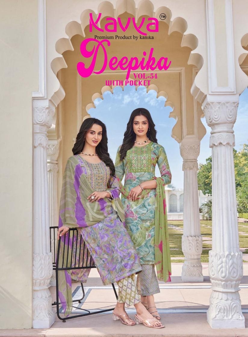 kavya deepika vol 54 series 54001 to 54010 capsule straight kurti readymade suit in wholesale surat