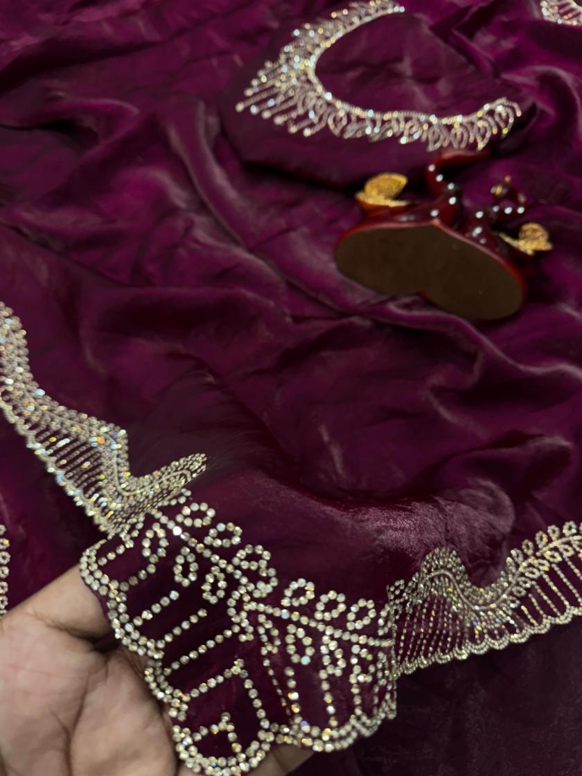 kc 2079 traditional silk jarkhan diamond work saree in wholesale surat