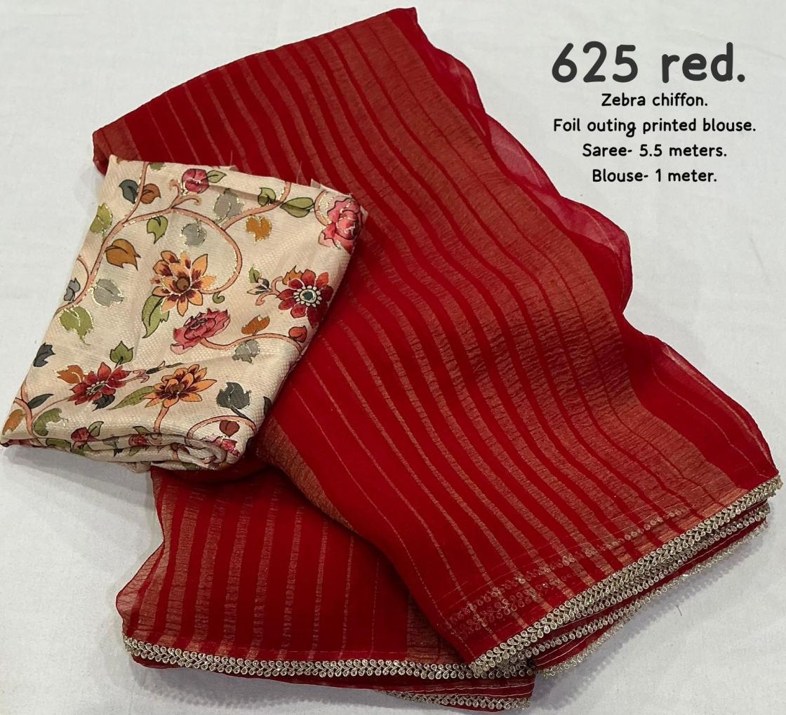 kc 625 hit design zebra chiffon saree in wholesale surat