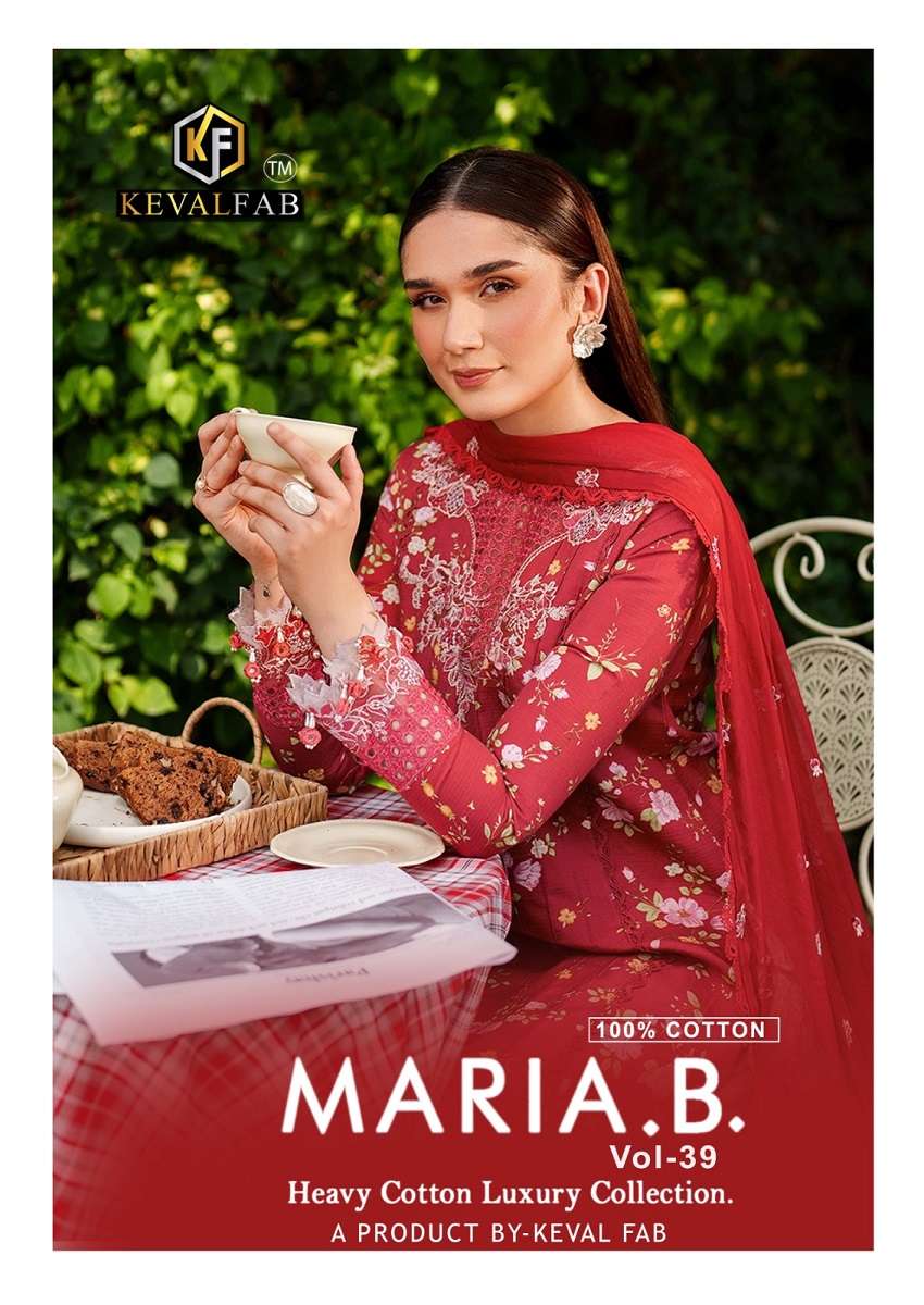 Keval Maria B Vol-39 series 39001 to 39006 Pure Cotton Printed Karachi style salwar kameez in wholesale surat