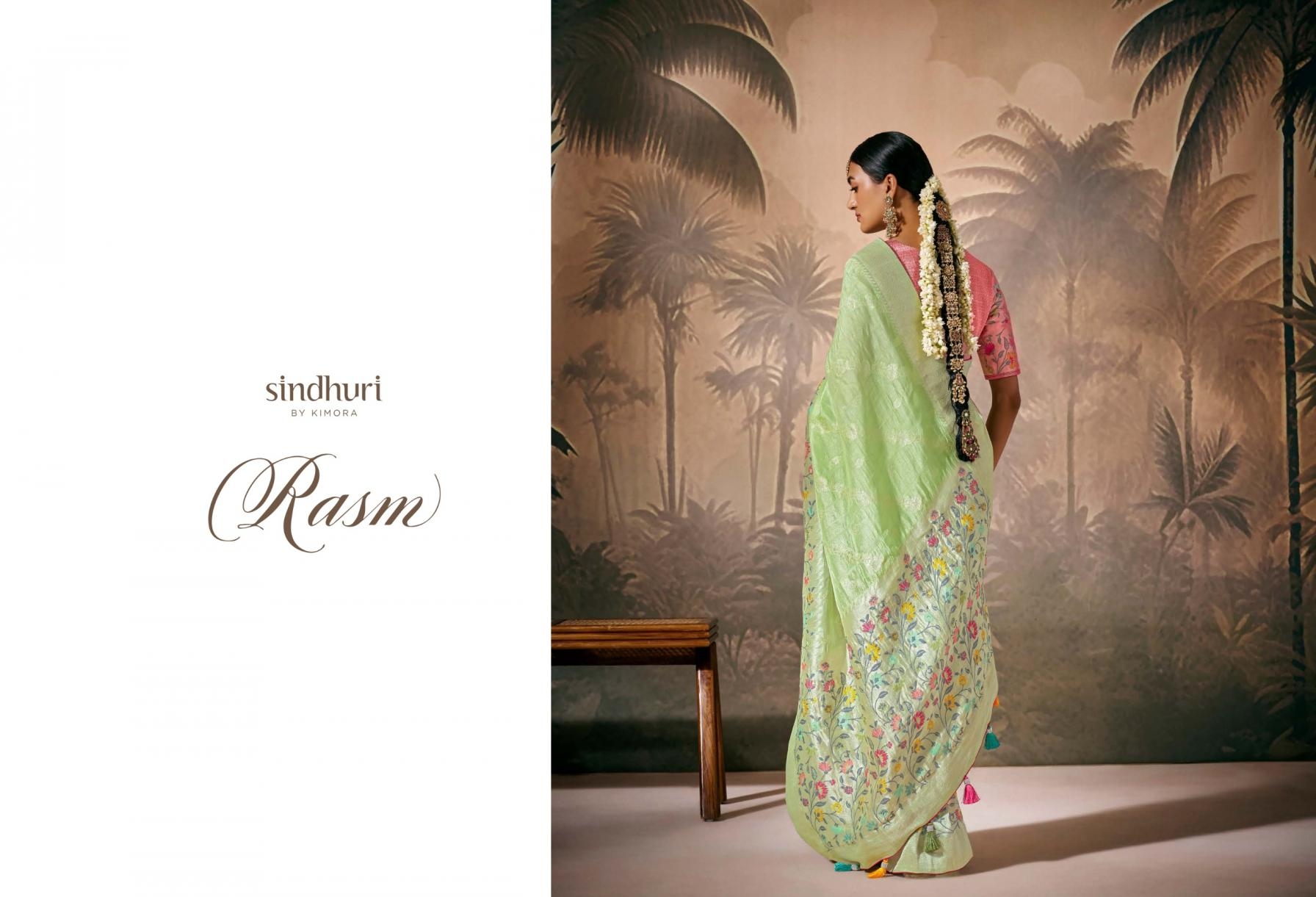 kimora sindhuri sakhi & rasm series 207 to 307 munga silk paithani banarasi designer sarees in wholesale surat