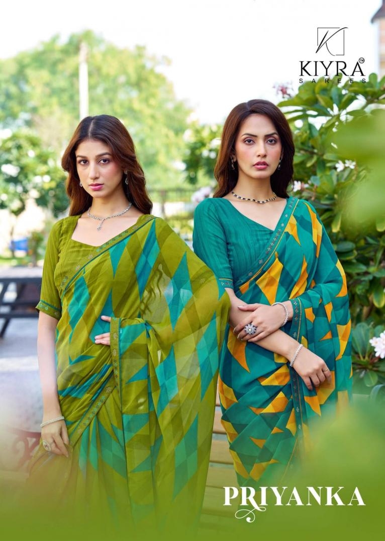 kiyra priyanka series 01 to 06 georgette amazing sarees in wholesale surat