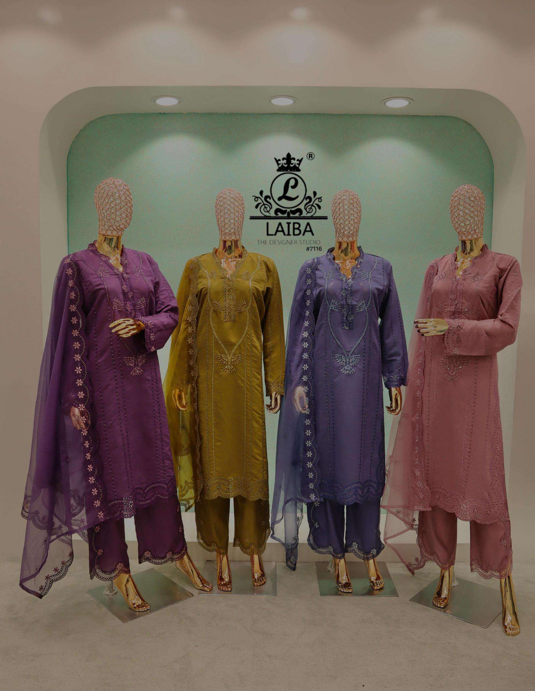 laiba designer 7116 viscose fully stitch unique combo pakistani suits in wholesale surat