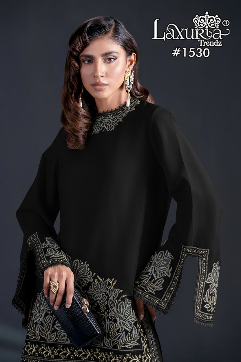 laxuria trendz D.No.1530 Zam Satin Heavy Embroidery Tunic in wholesale surat