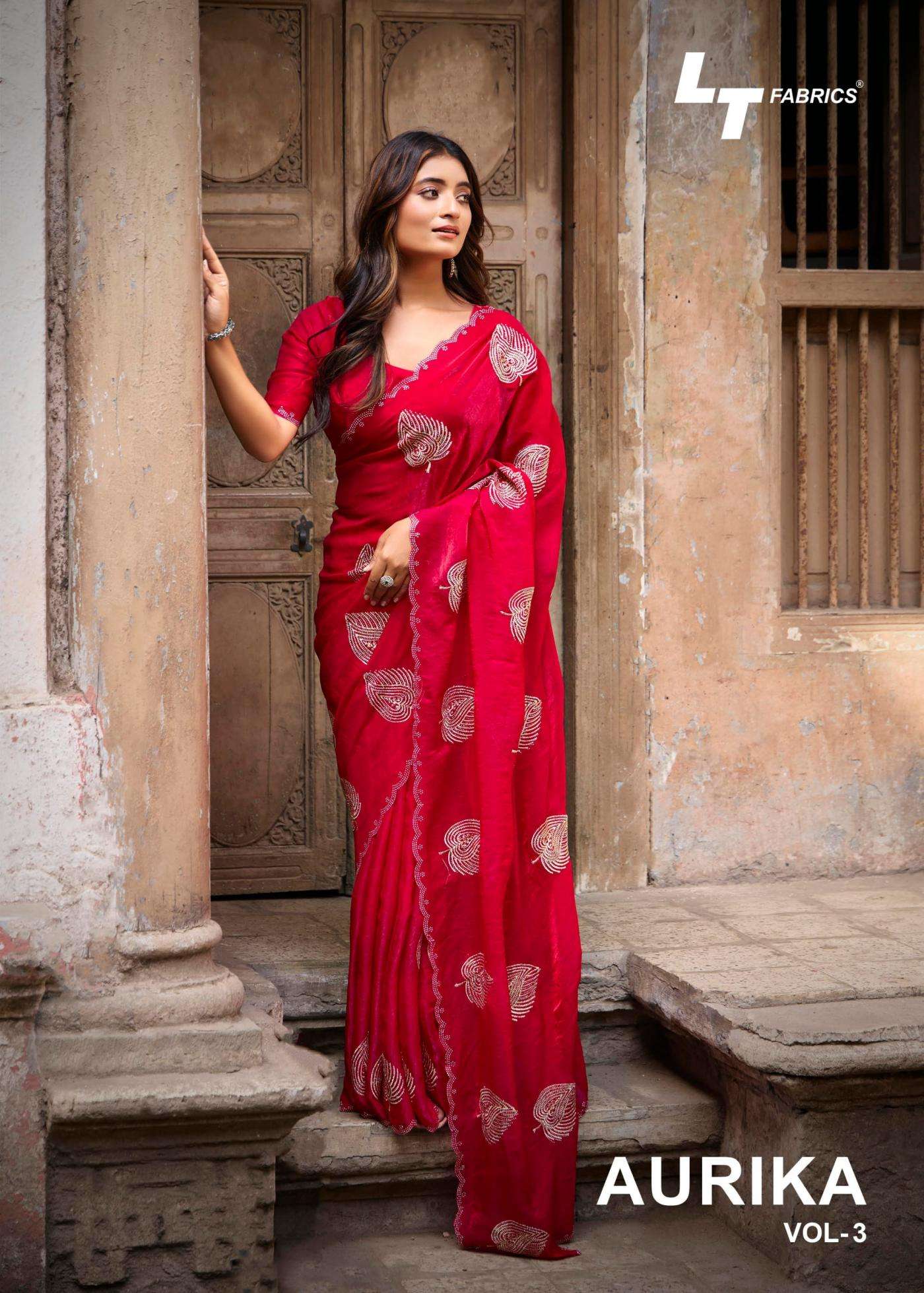 lt fashion aurika vol 3 series 301 to 306 malai silk luxurious sarees in wholesale surat