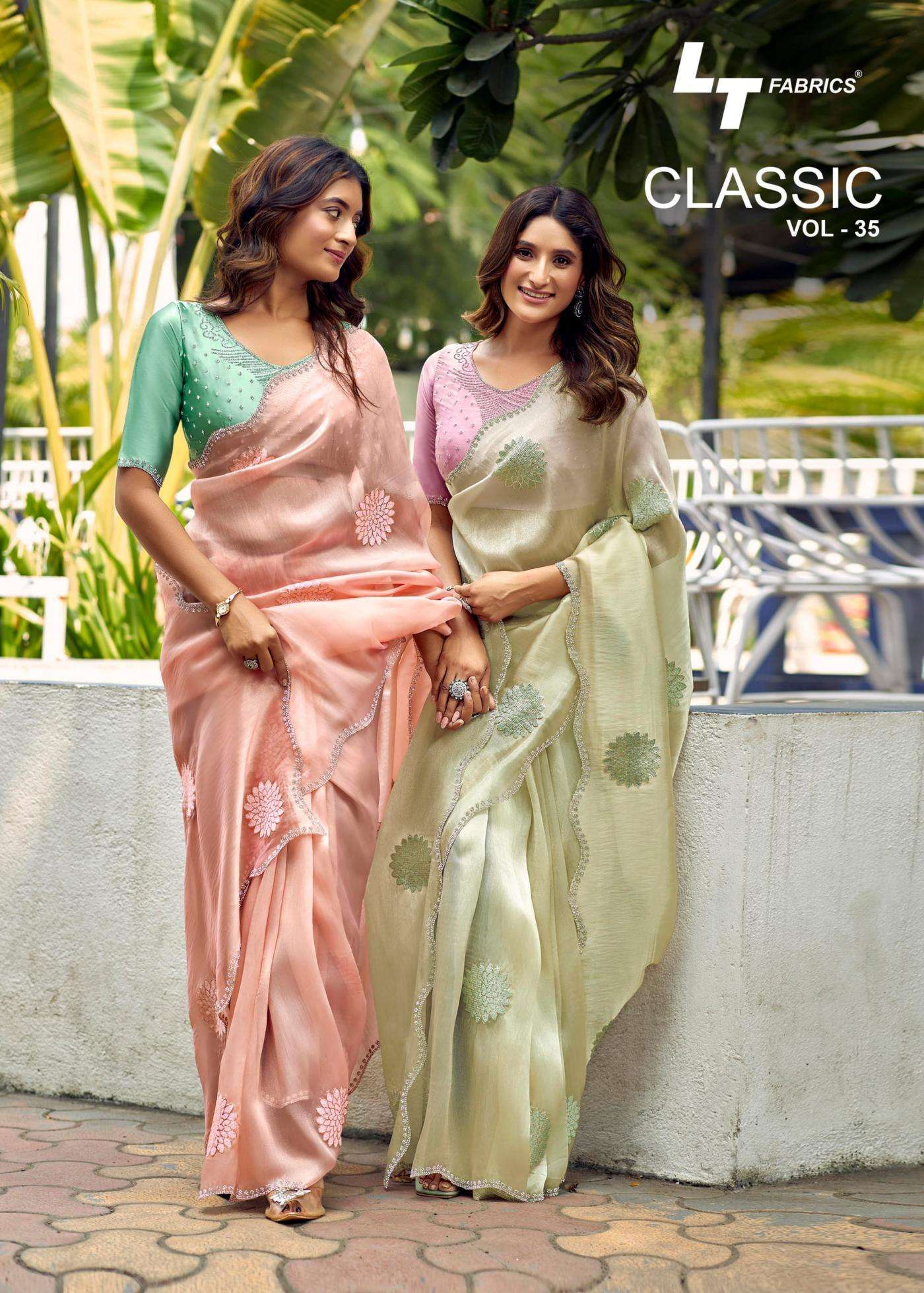 lt fashion classic vol 35 series 3501 to 3506 elegant style malai silk saree in wholesale surat