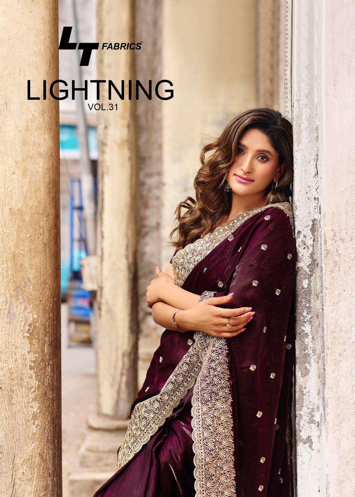 lt fashion lightning vol 31 silk 3101 to 3106 trendy sarees in wholesale surat