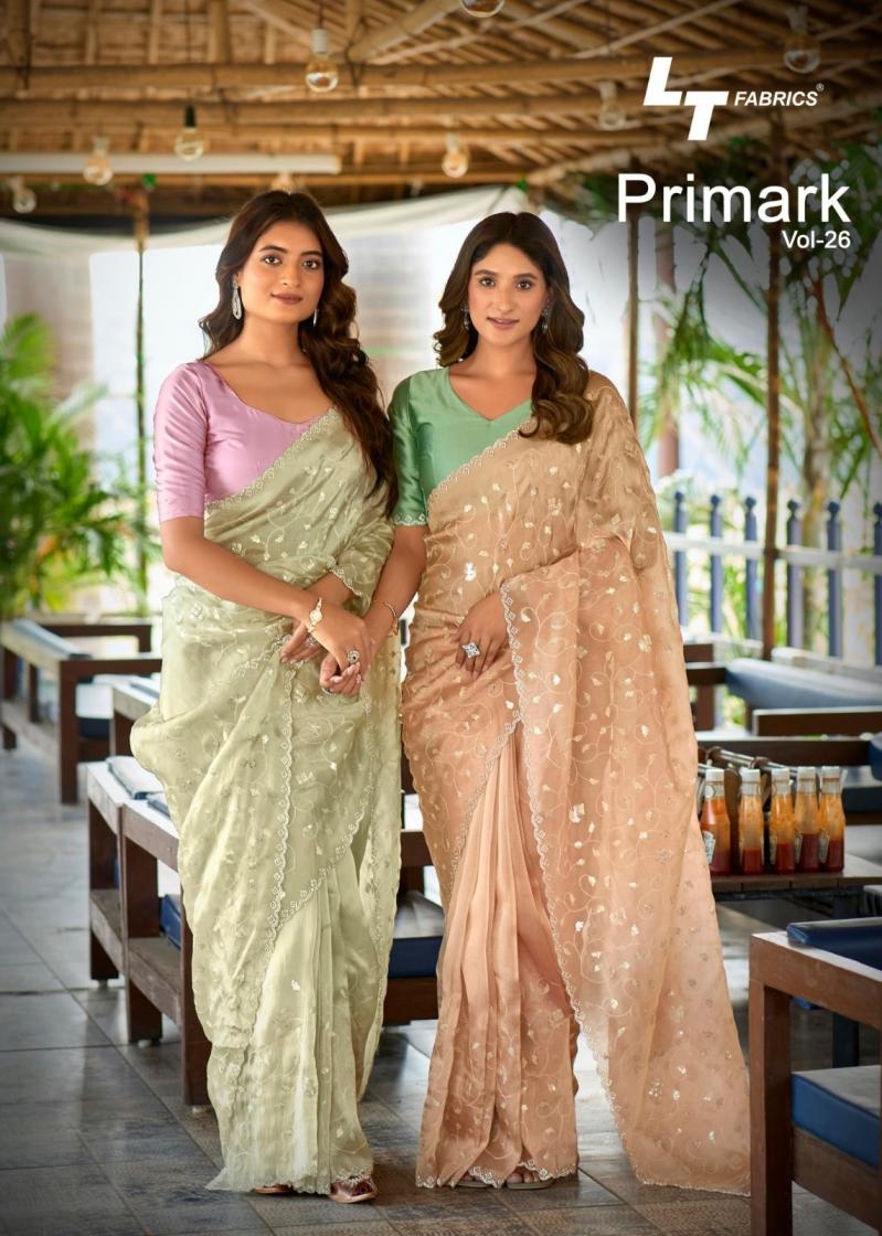 lt fashion primark vol 26 series 2601 to 2606 amazing shine silk sarees in wholesale surat
