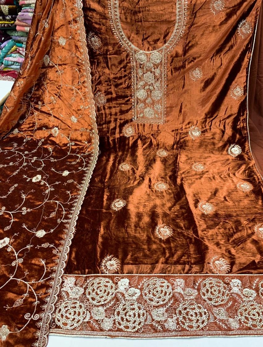 malini winter special viscose makhmal velvet salwar kameez in wholesale surat