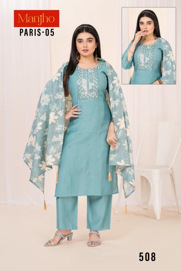 manjho paris series 501 to 521 vetican classic readymade suit in wholesale surat