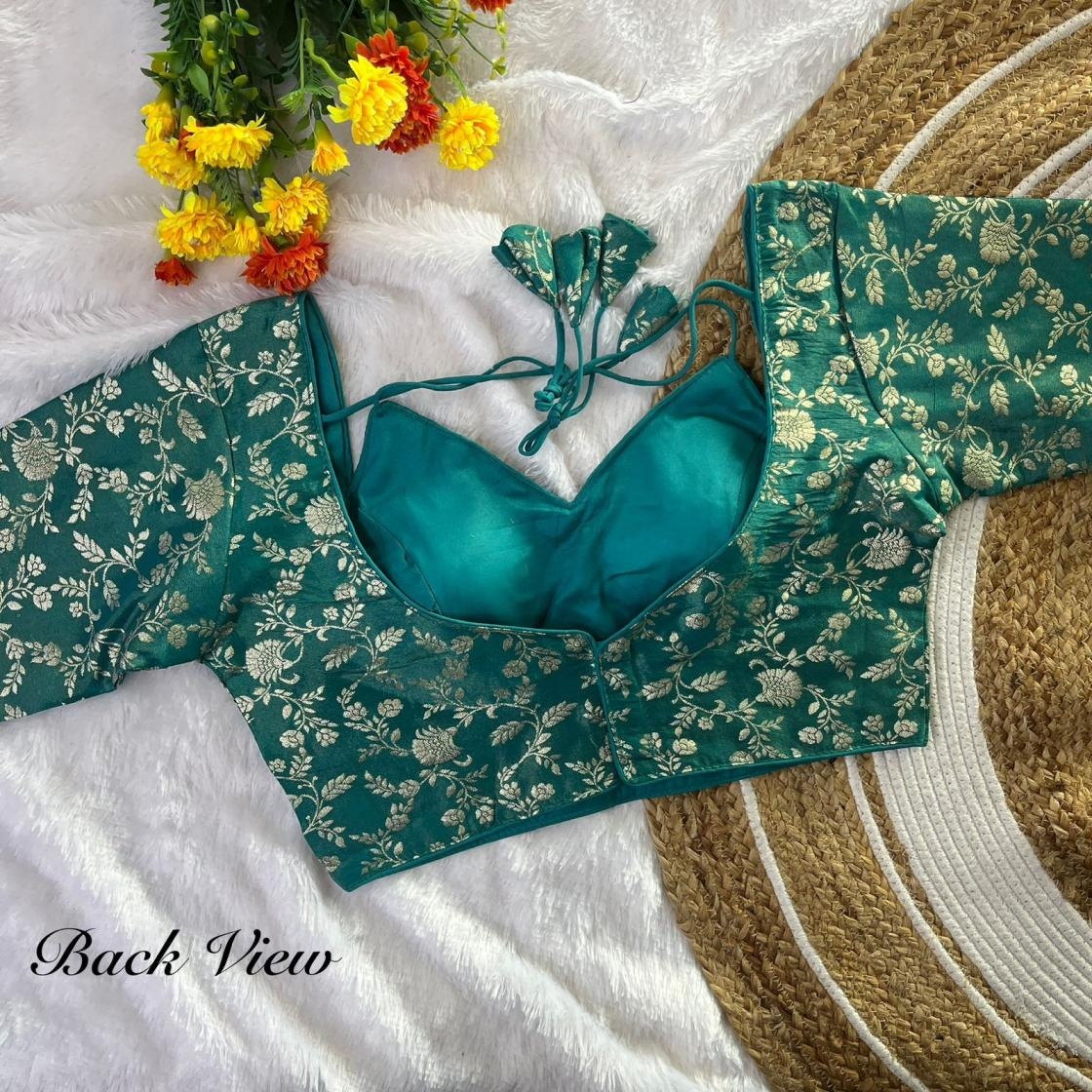 masaba tissue vol 2 simmer tissue jacquard stylish fully stitch blouse in wholesale surat