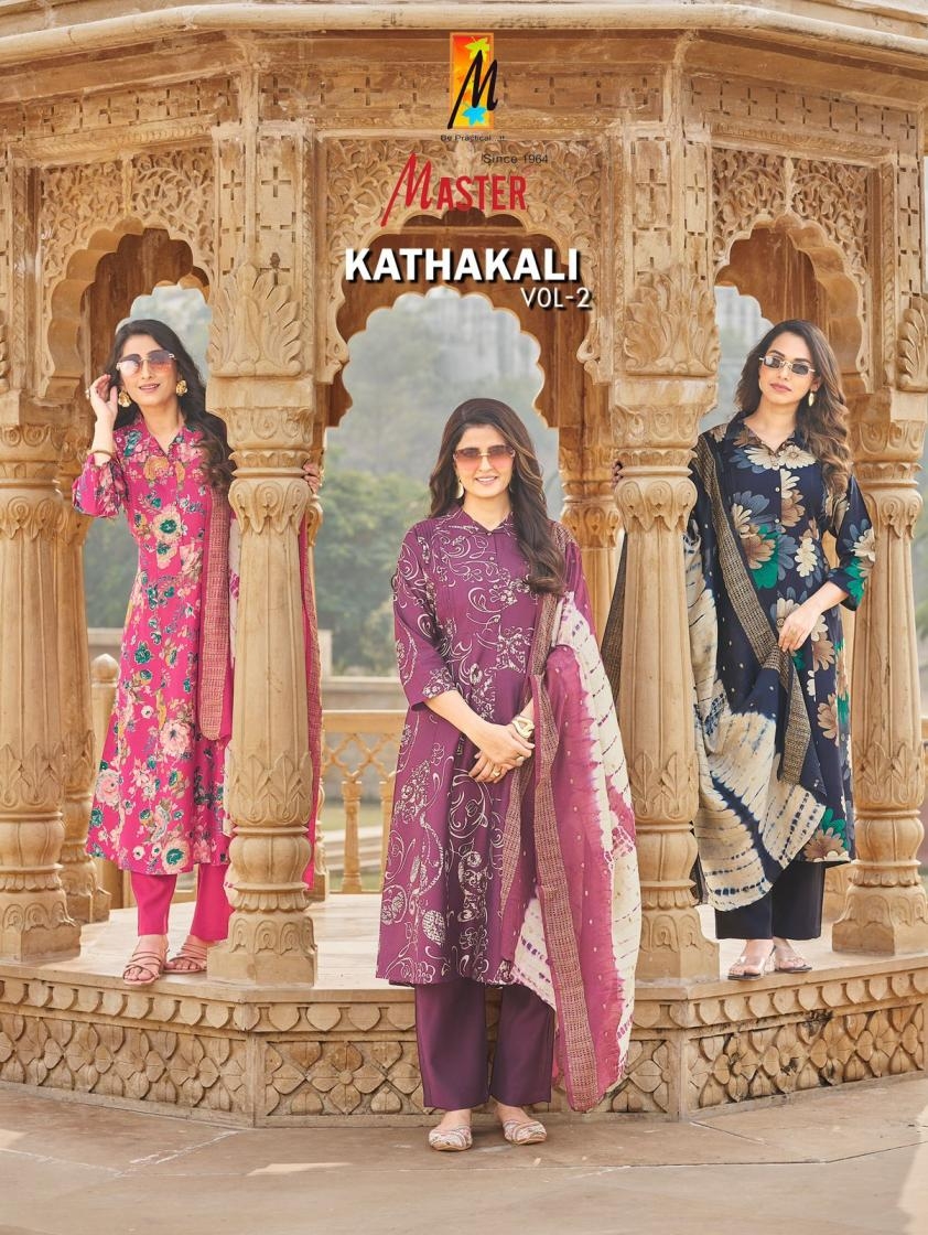 master kathakali vol 2 series 2001 to 2008 gadhwal foil printed fully stitch suits in wholesale surat