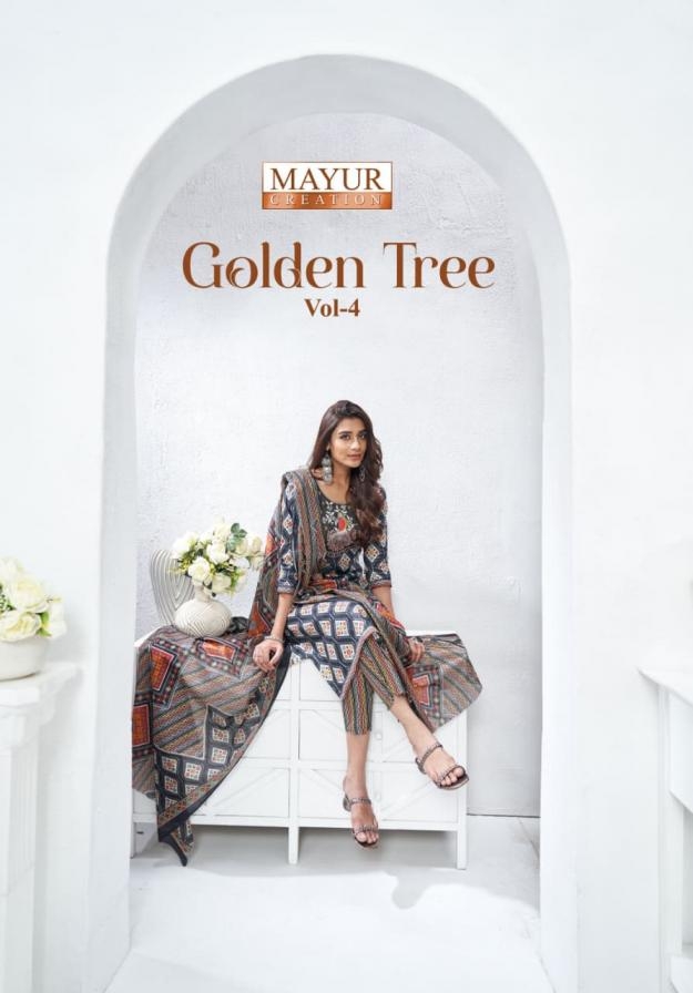 mayur creation golden tree vol 4 series 4001 to 4010 cotton fully stitch big size suit in wholesale surat