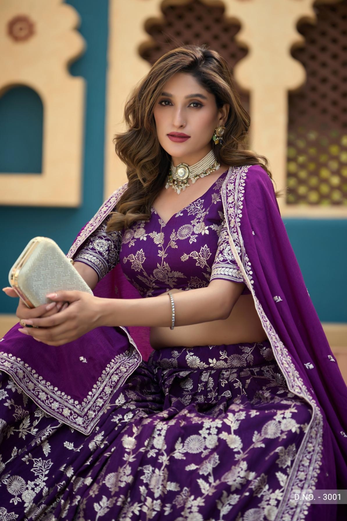 mehvish mehvish vol 30 series 3001 to 3002 dola silk jacquard engagement lehenga in wholesale surat