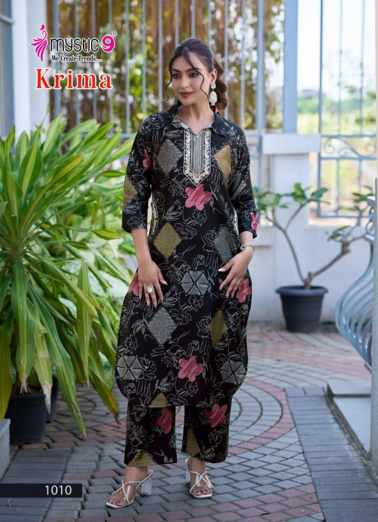 mystic9 krima vol 1 series 1001 to 1010 colour addition vertican co-ord in wholesale surat