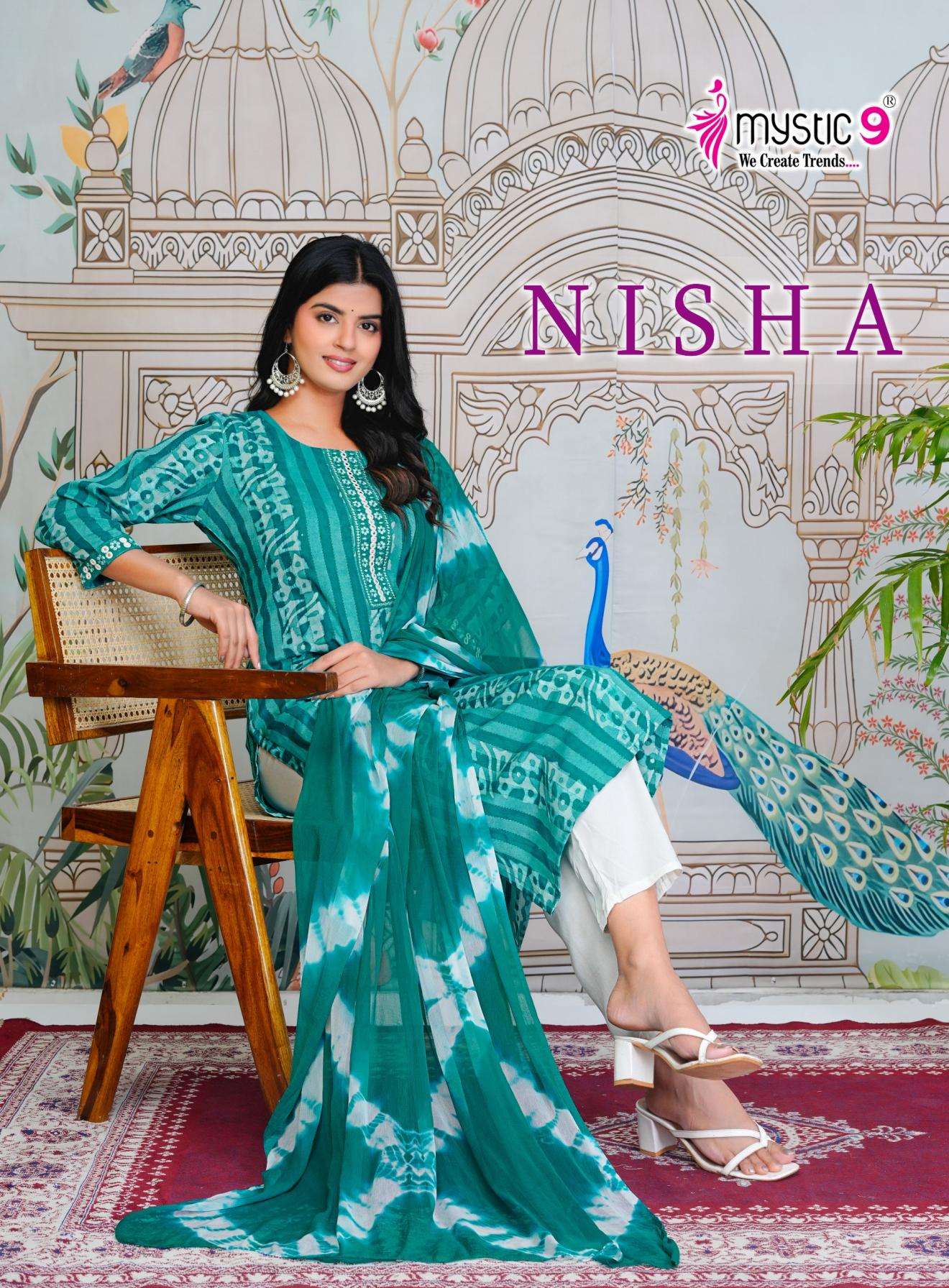 mystic9 nisha vol 13 series 13001 to 13008 cotton readymade batik dull suit in wholesale surat