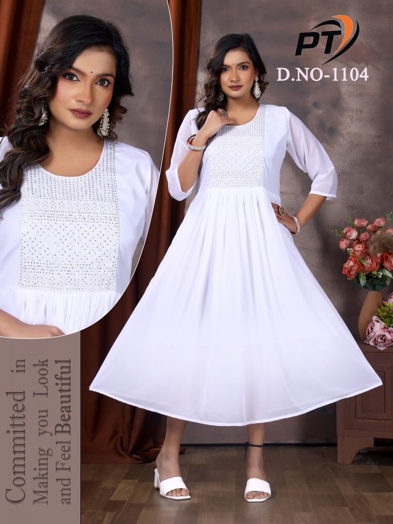 padmavati krishmish wight vol 1 series 1101 to 1104 readymade fox georgette combo long kurti in wholesale surat