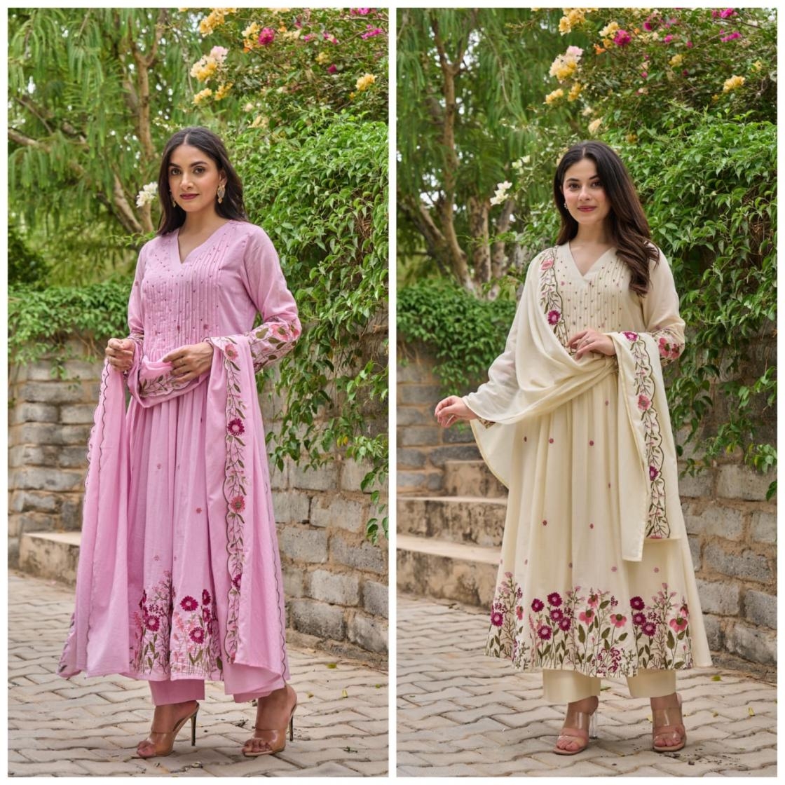 PR 9STAR FASHION AARISHA CHANDERI SILK WITH EMBROIDERY AND HAND WORK FANCY DESIGNER SUITS IN WHOLESALE SURAT