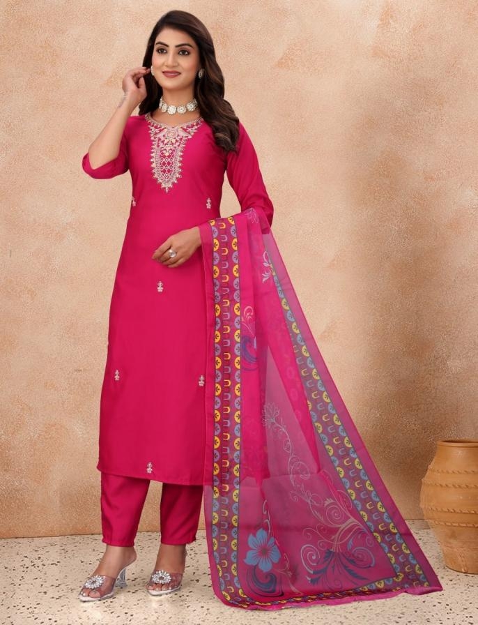 PR 9STAR FASHION GUZARISH COTTON BLEND WITH EMBRODEIRY WORK WITH FANCY DESIGNER READYMADE SUIT IN WHOLESALE SURAT