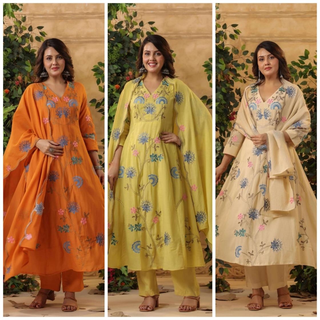 PR 9STAR FASHION LOOK HIT VOL-2 VISCOSE CHANDERI WITH EMBRODERY WORK FANCY DESIGNER SUITS IN WHOLESALE SURAT