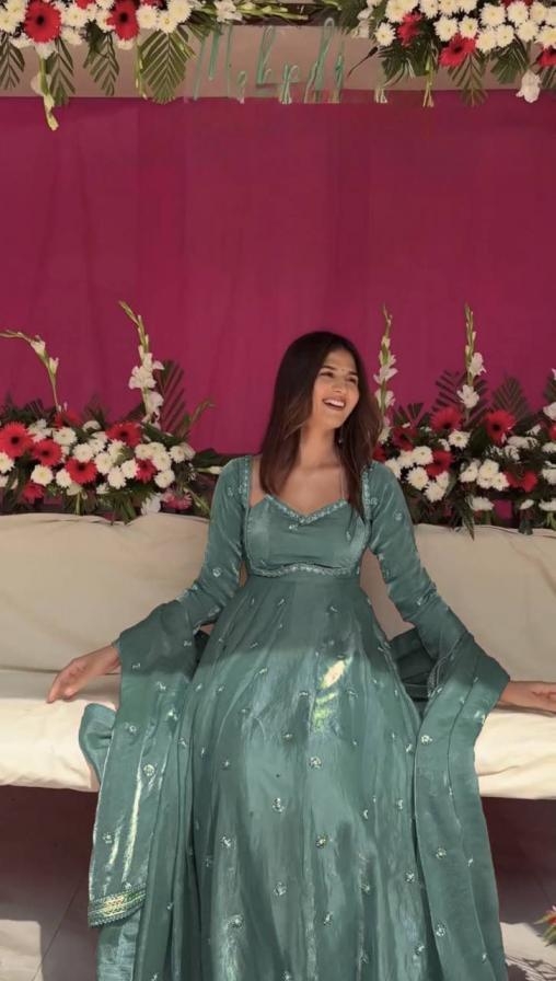 pr dvd 5153 readymade fandy silk stylish gown with dupatta in wholesale surat