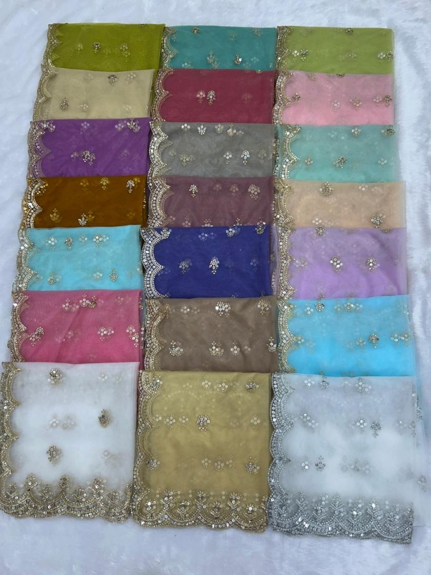 pr fancy work embroidery beautiful dupatta collection in wholesale surat