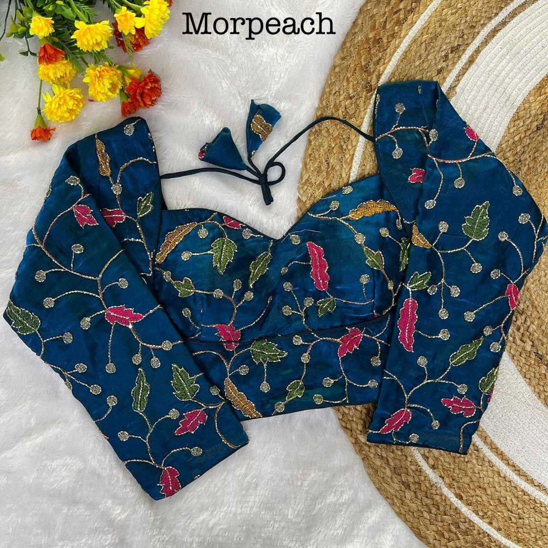 pr fendy bits l s satin readymade designer blouse in wholesale surat