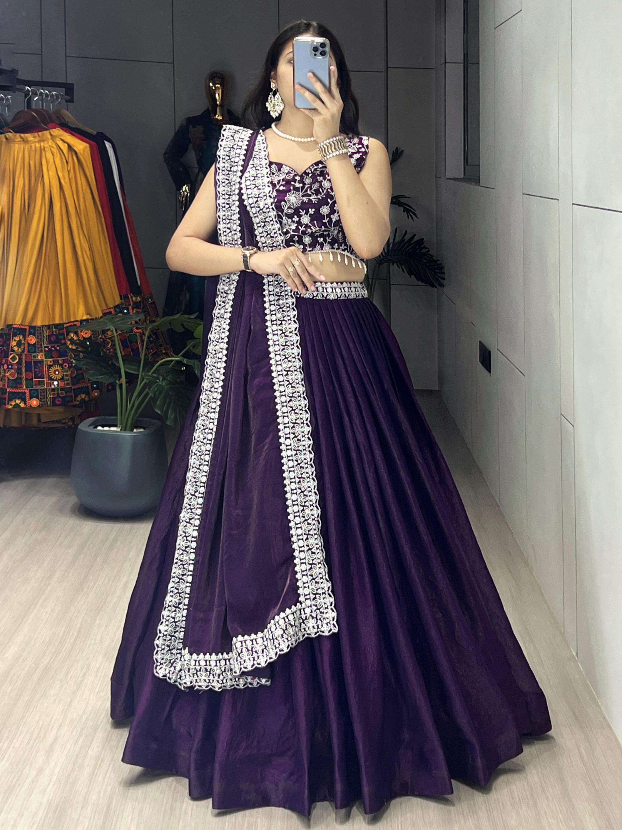 pr grtn9042 fendy satin elegant style stitch lehenga unstitch choli in wholesale surat