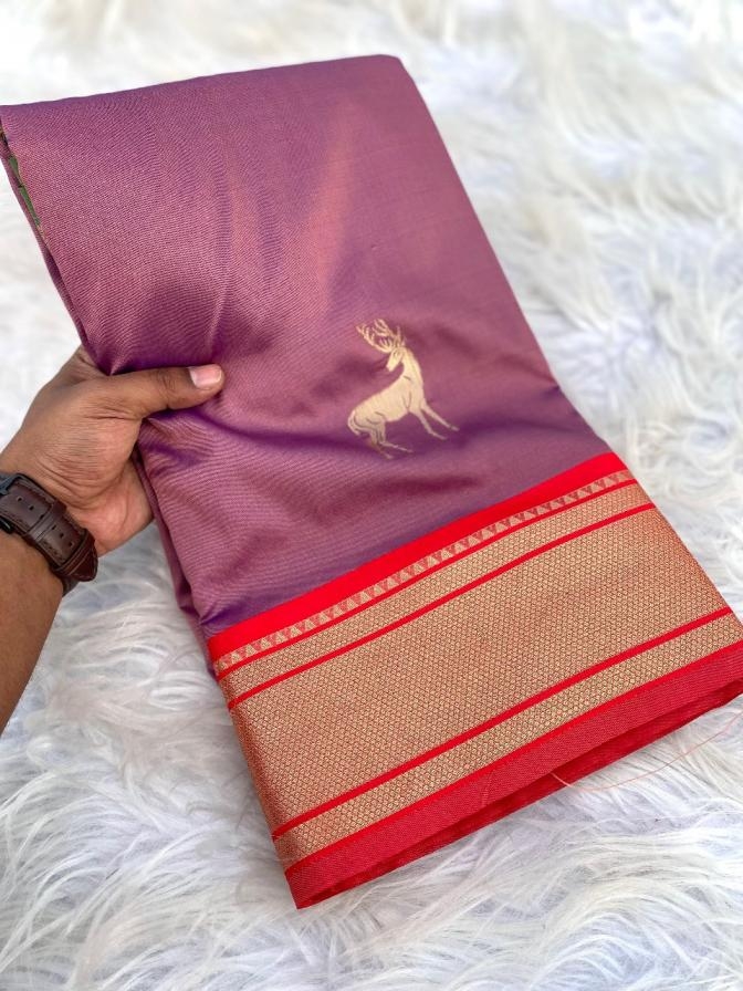 pr hiran soft silk weaving hit design saree in wholesale surat