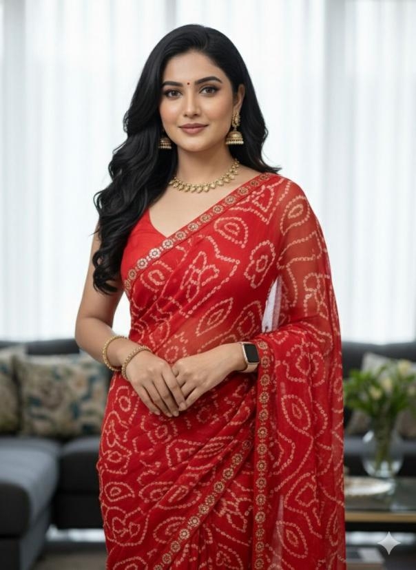 pr jyoti georgette printed fancy summer beauty saree in wholesale surat