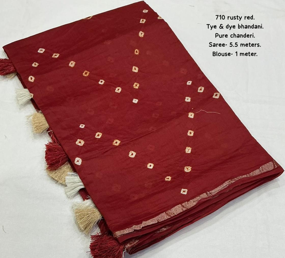 pr kc 710 magic bhandani chanderi gorgeous look saree in wholesale surat