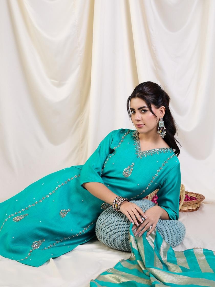 pr vertican silk dyed readymade unique combo big size suit in wholesale surat