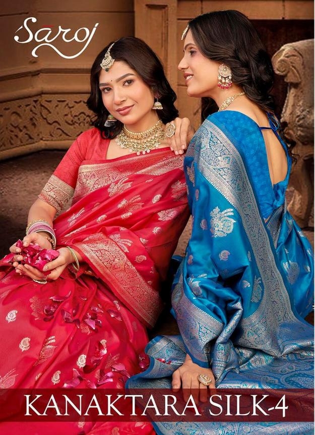 Saroj Kanaktara silk vol.4 series 4001 to 4006 50*600 Silk saree in wholesale surat
