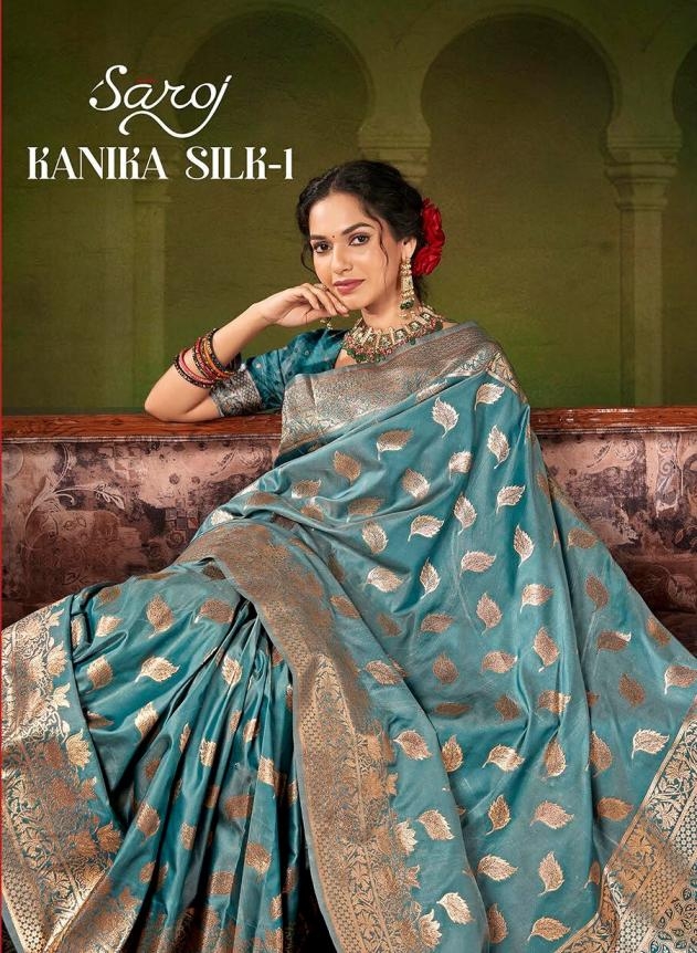 Saroj Kanika Silk vol.1 series 1001 to 1004 50*600 Silk rich pallu saree in swholesale surat