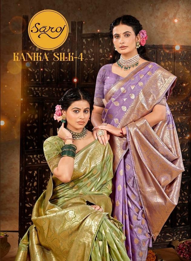 Saroj Kanika Silk vol.4 series 4001 to 4004 50*600 Silk rich pallu saree in wholesale surat