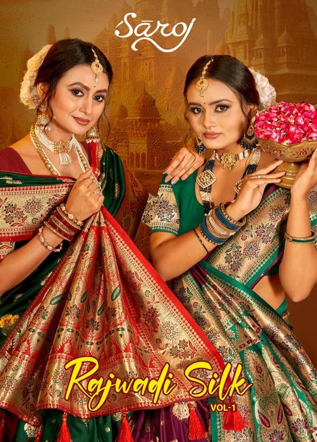 Saroj Rajwadi silk vol.1 50*600 series 1001 to 1006 silk saree in wholesale surat
