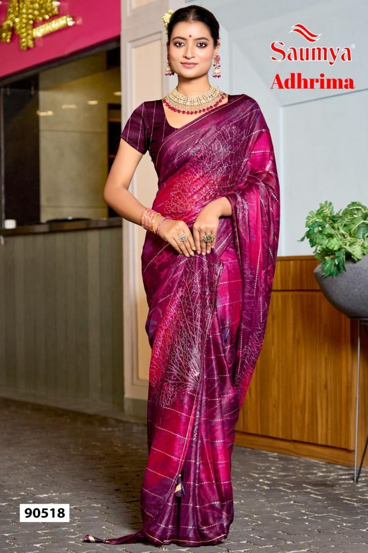 saumya adhrima series 90515 to 90520 sparkle georgette gorgeous look saree in wholesale surat