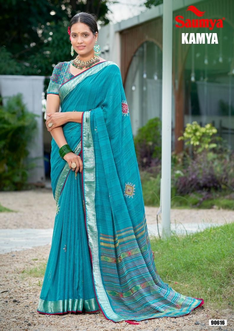 saumya kamya series 90615 to 90620 viscose luxurious sarees in wholesale surat