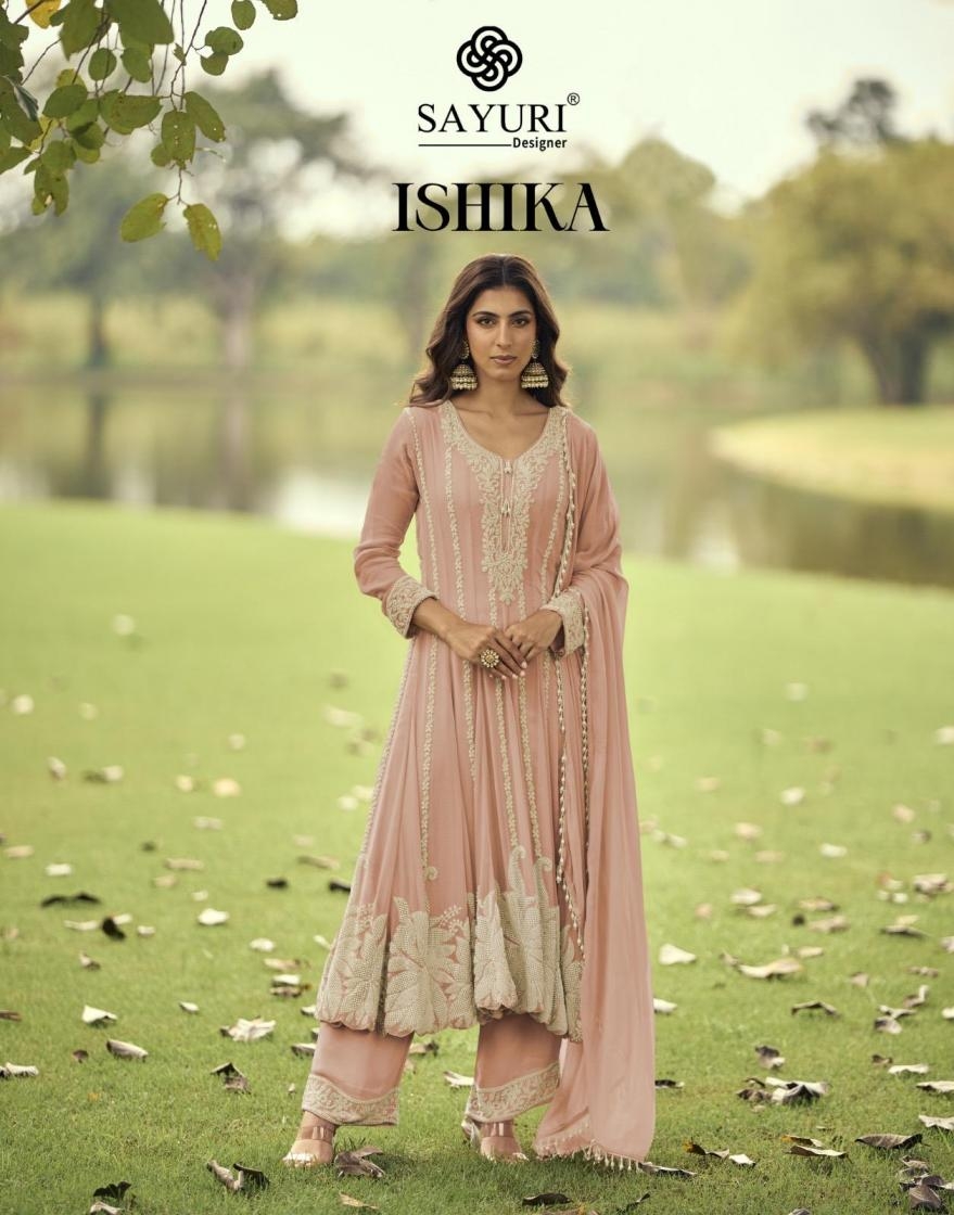 sayuri designer ishika series 10218 TO 10220 exclusive georgette readymade anarkali suit in wholesale surat
