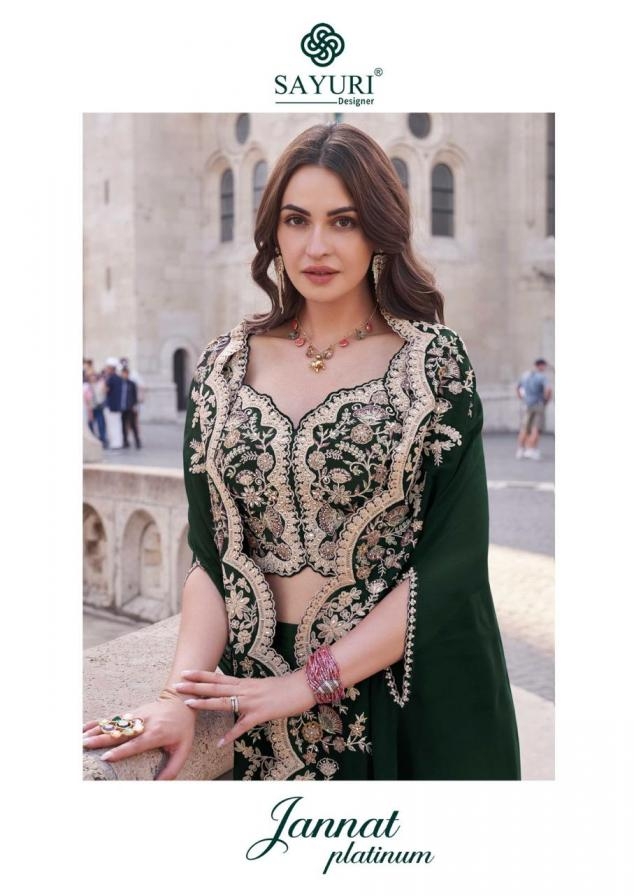 sayuri designer Jannat platinum series 5574 A to 5574 D unique silk fully stitch western suit in wholesale surat