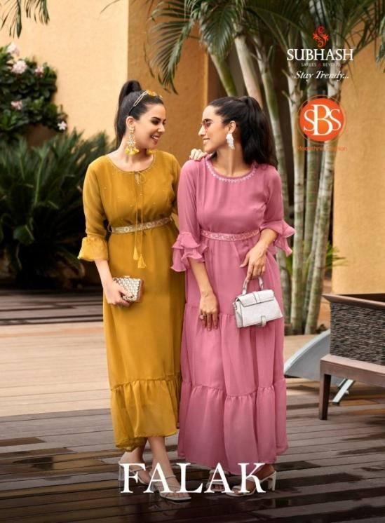 sbs fashion falak series 4415 to 4418 georgette fully stitch pretty look kurti in wholesale surat