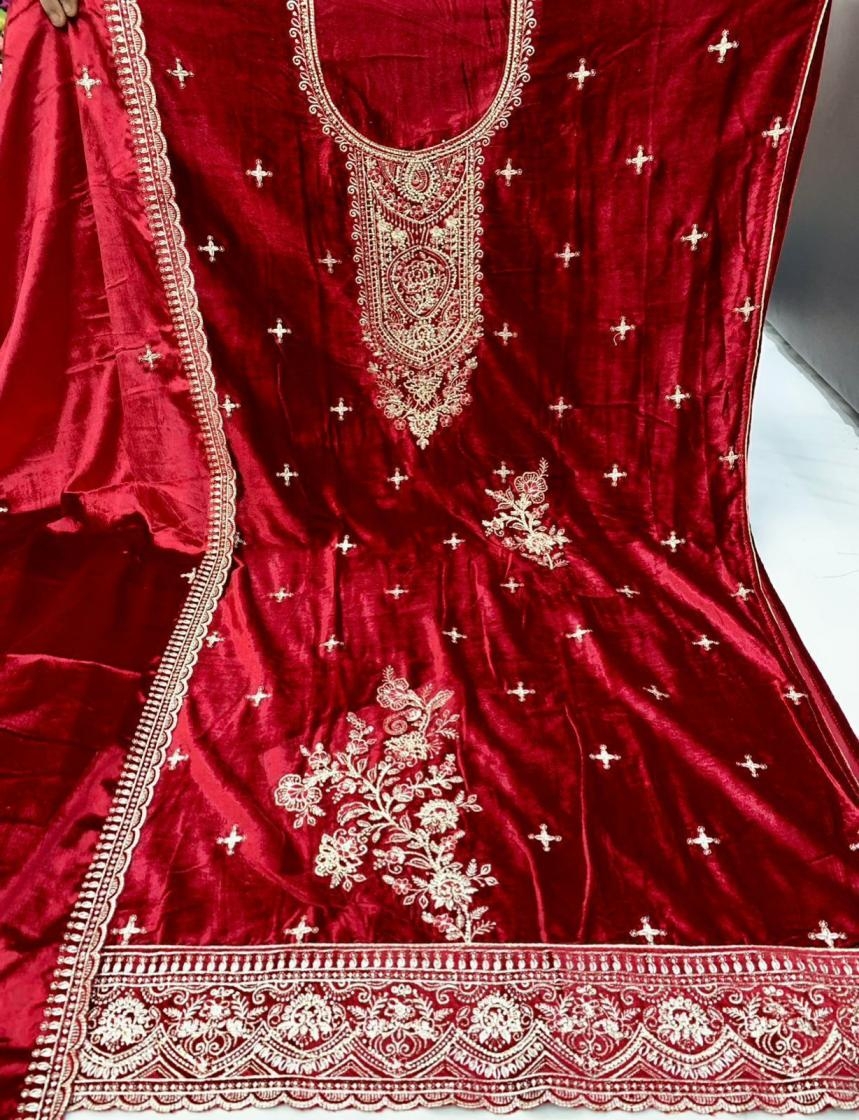 sheetal attractive look viscose makhmal velvet salwar kameez in wholesale surat