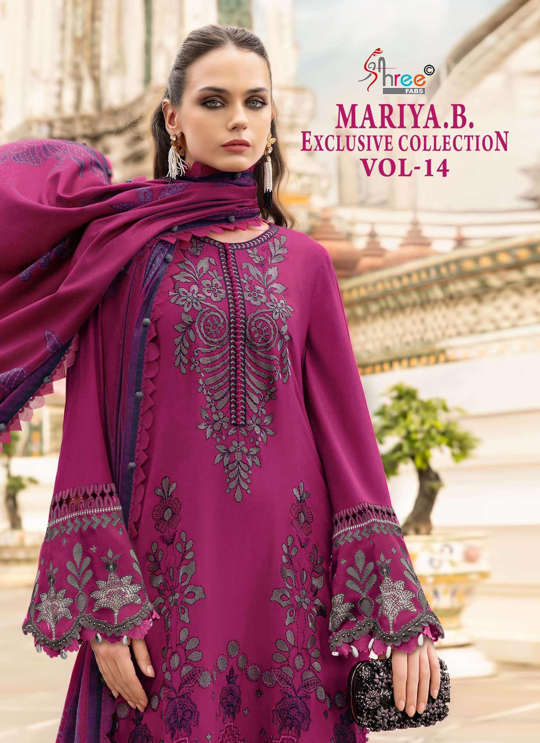 shree Fabs Mariya B Exclusive collection Vol- 14 series 4081 tob4086 Heavy Reyon Embrodered Pakistani salwar kameez in wholesale surat