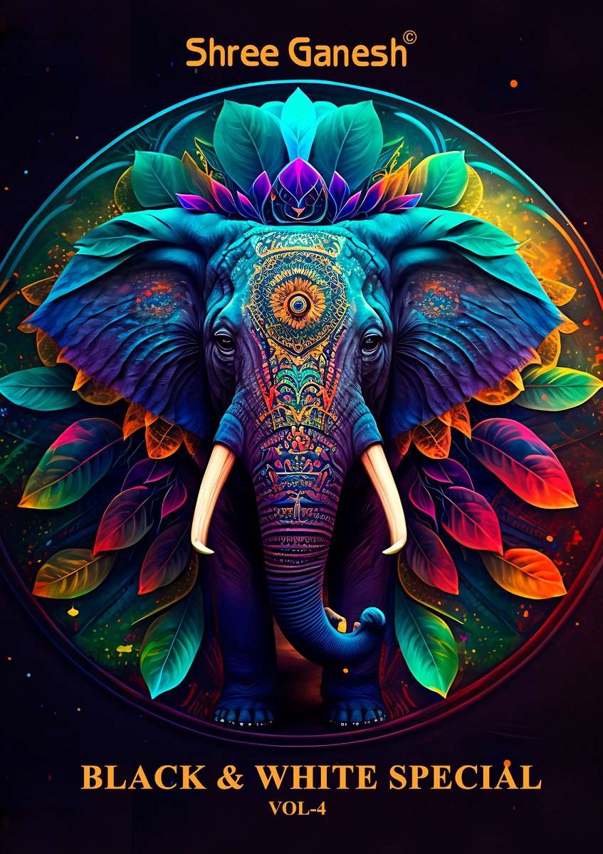 Shree Ganesh Black & White Special Vol-4 series 1401 to 1412 Heavy Cotton Print salwar kameez in wholesale surat