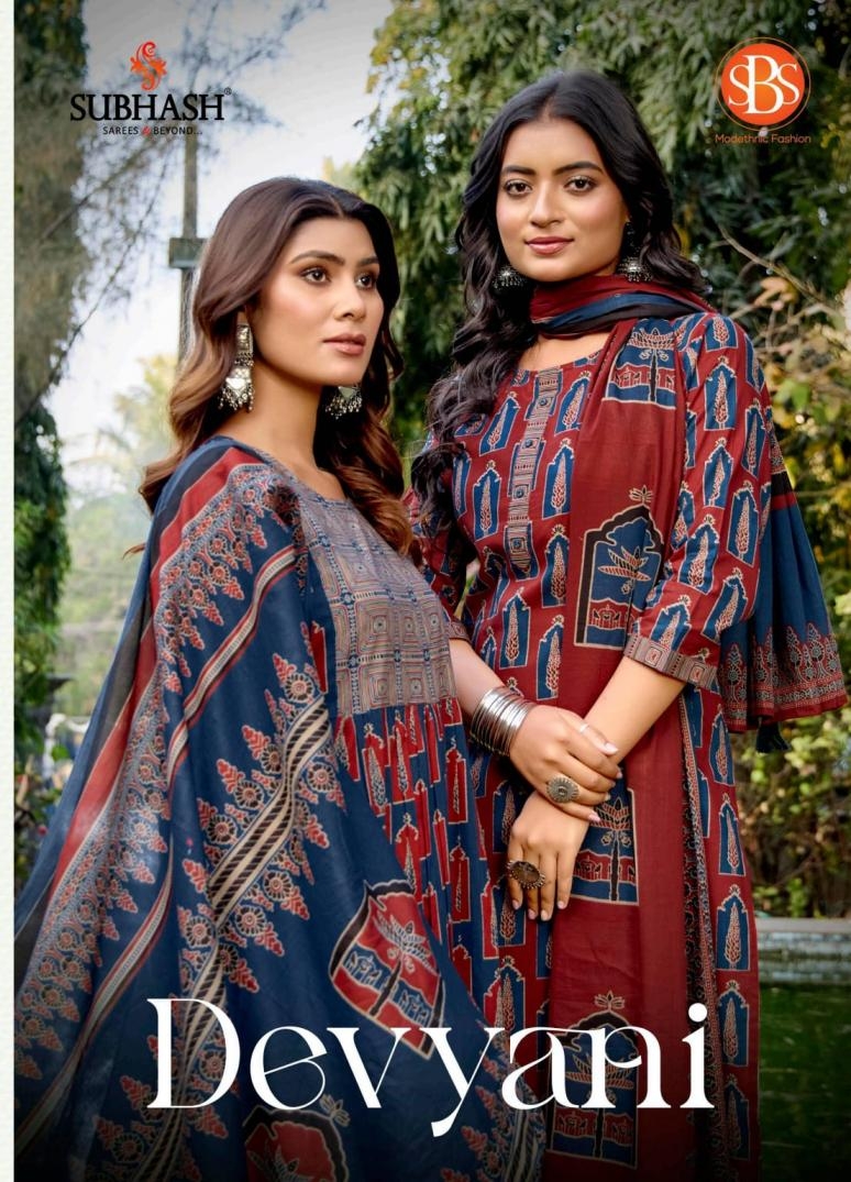 subhash sbs presents devyani pretty series 6164 to 6167 cotton full stitch suit in wholesale surat