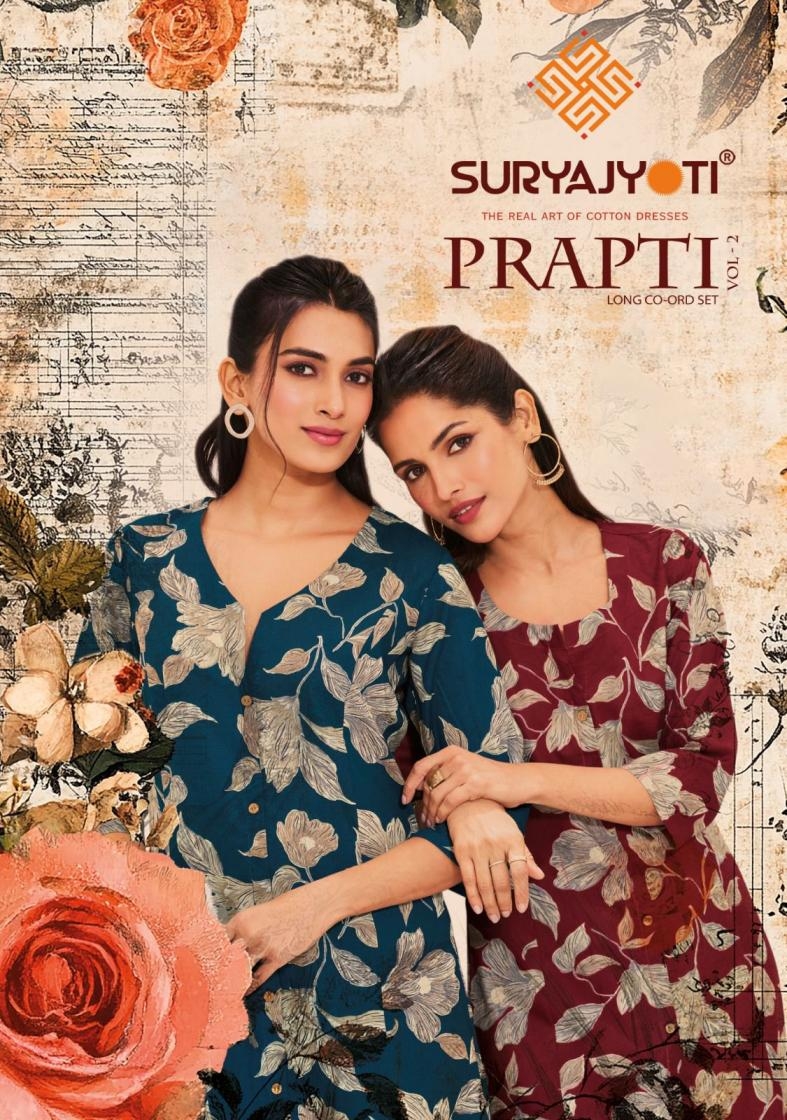 suryajyoti prapti vol 2 series 2001 to 2010 cotton a-line stylish fully stitch co-ord sets in wholesale surat