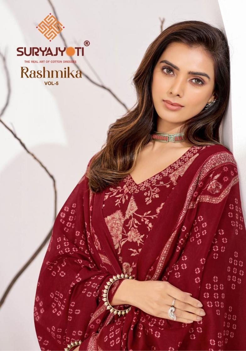 suryajyoti rashmika vol 5 series 5001 to 5010 cotton anarkali fully stitch big size suits in wholesale surat