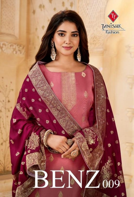 tanishk fashion benz 009 series 1201 to 1204 muslin jacquard unique salwar kameez in wholesale surat