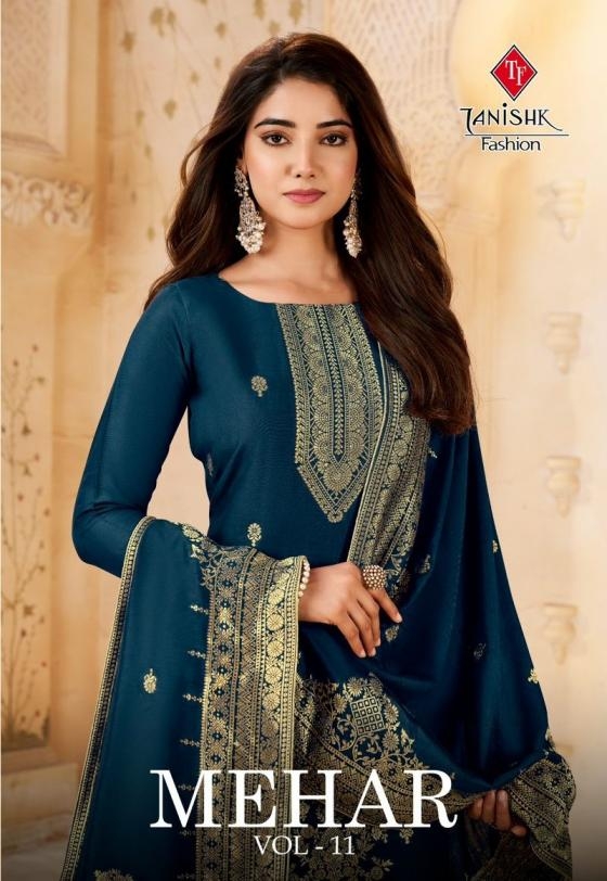 tanishk fashion naari mehar vol 11 series 1301 to 1304 muslin jacquard salwar kameez in wholesale surat