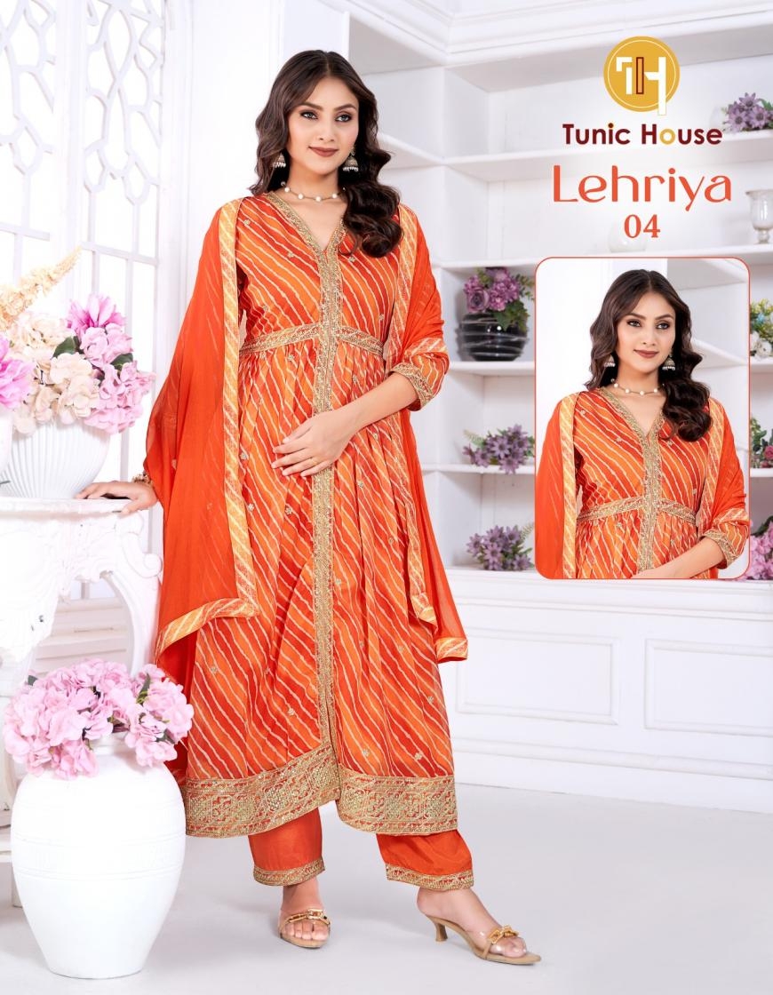 TUNIC HOUSE LEHRIYA SERIES 01 TO 04 DESIGNER FANCY COMBO SET SUIT COLLECTION IN WHOLESALE SURAT